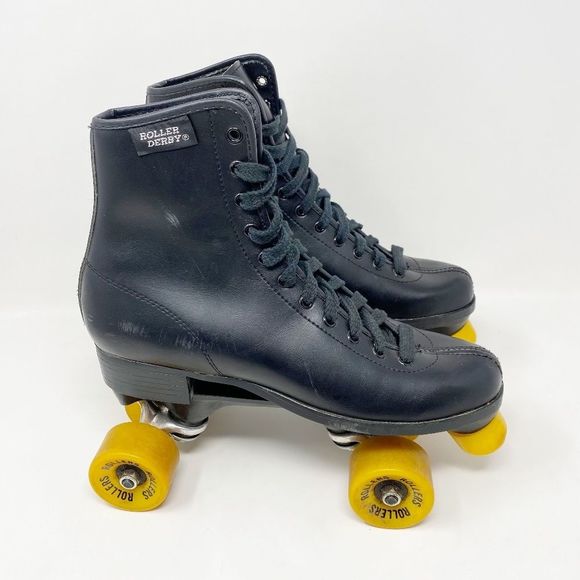 Roller Derby Shoes Vintage Roller Derby Black Leather Roller Skates Urethane Wheels Poshmark